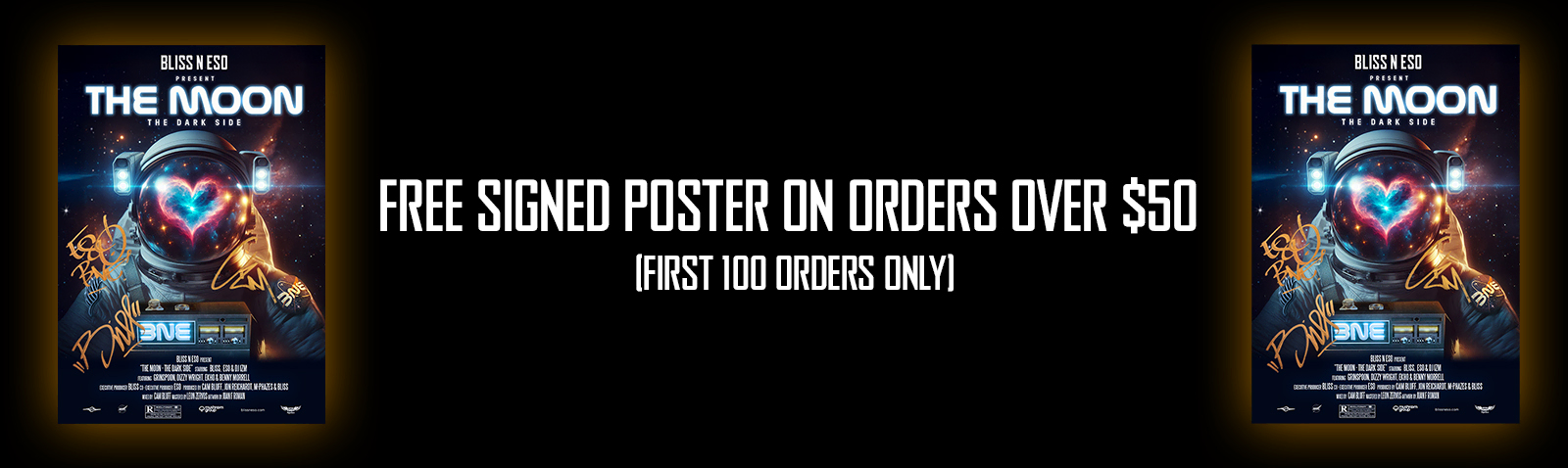 Free Signed Poster on Orders over $50 (First 100 orders only)